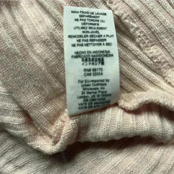 We The Free Blush Open Knit Funnel Neck Long Sleeve Relaxed Fit Shirt Size M - Picture 5 of 9